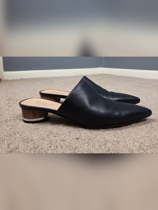 Franco Sarto Shoes - Black Leather Slip-On Women’s Mule